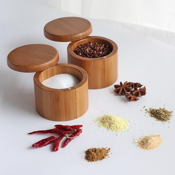 Bamboo Salt/Spices Container