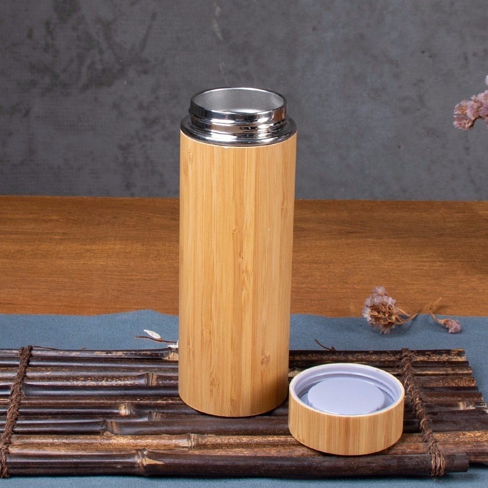 Bamboo store thermal flask