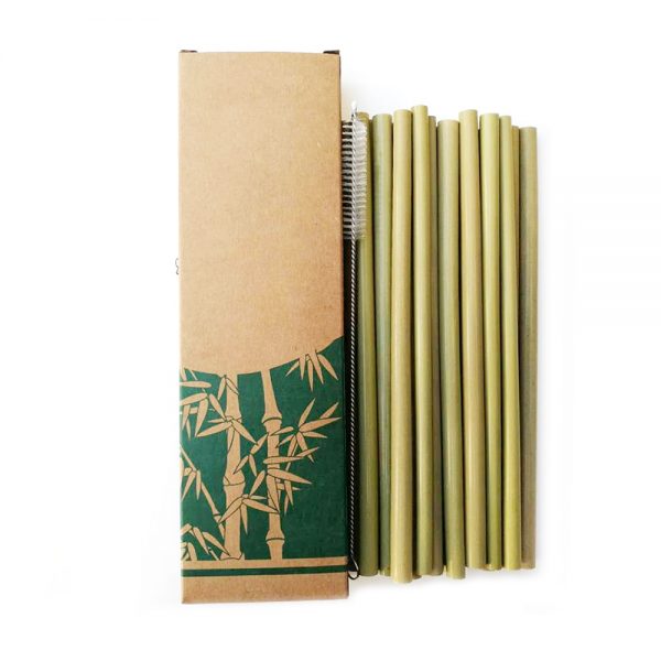 Bamboo Drinking Straws with Brush